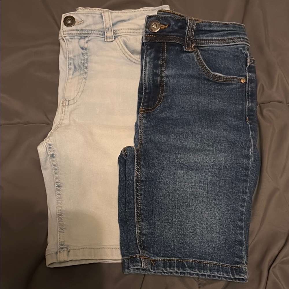 Denim Shorts Set in Light and Dark Wash